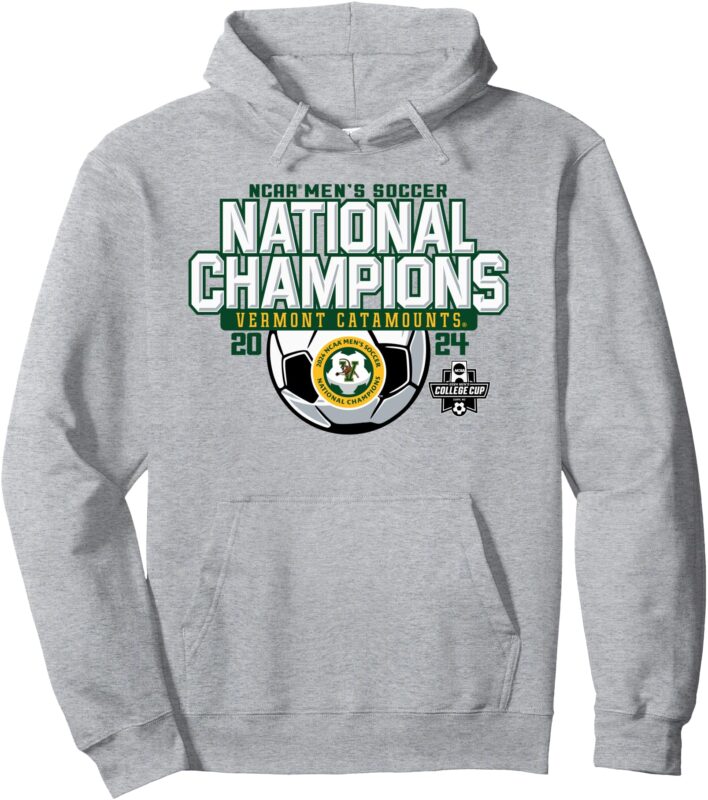 Vermont Catamounts National Champs 2024 Men’s Soccer Gray Pullover Hoodie