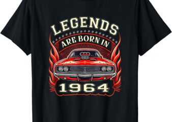 Vintage Birthday 1964 Muscle Car Lover Gift Men Boy Kids T-Shirt