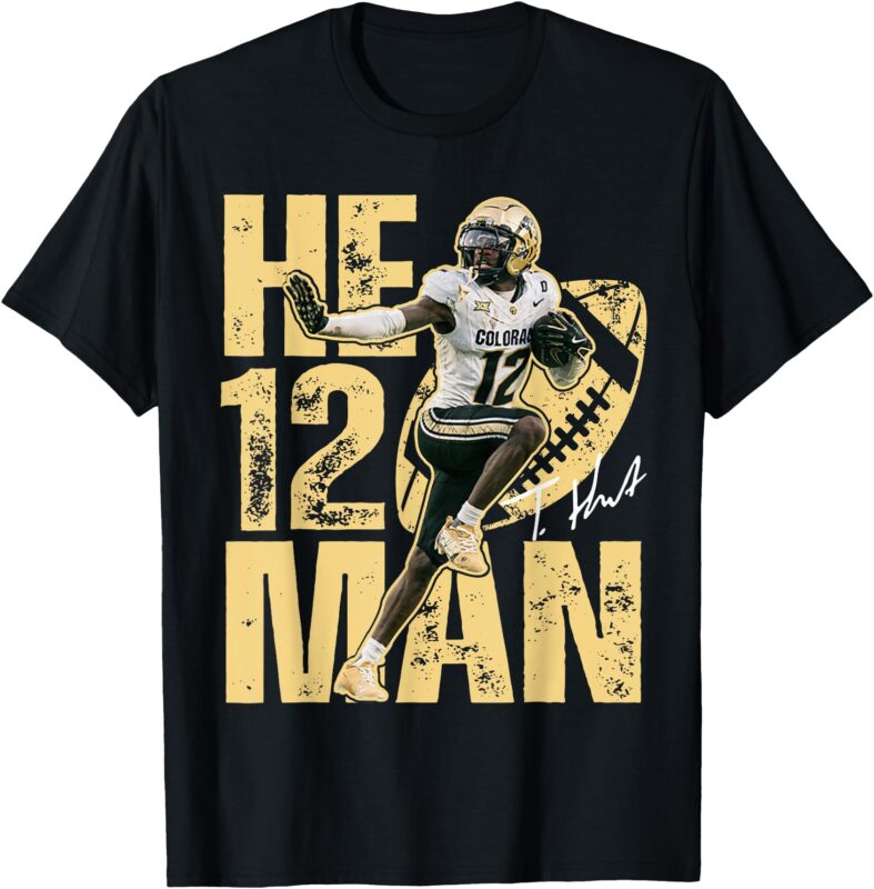 Vintage Travis Hunter He 12 Man Ball Player Funny Men Women T-Shirt
