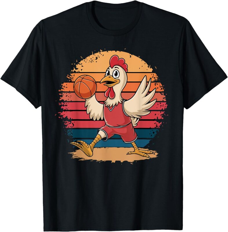 Vintage chicken Playing Basketball chicken lovers basketball T-Shirt