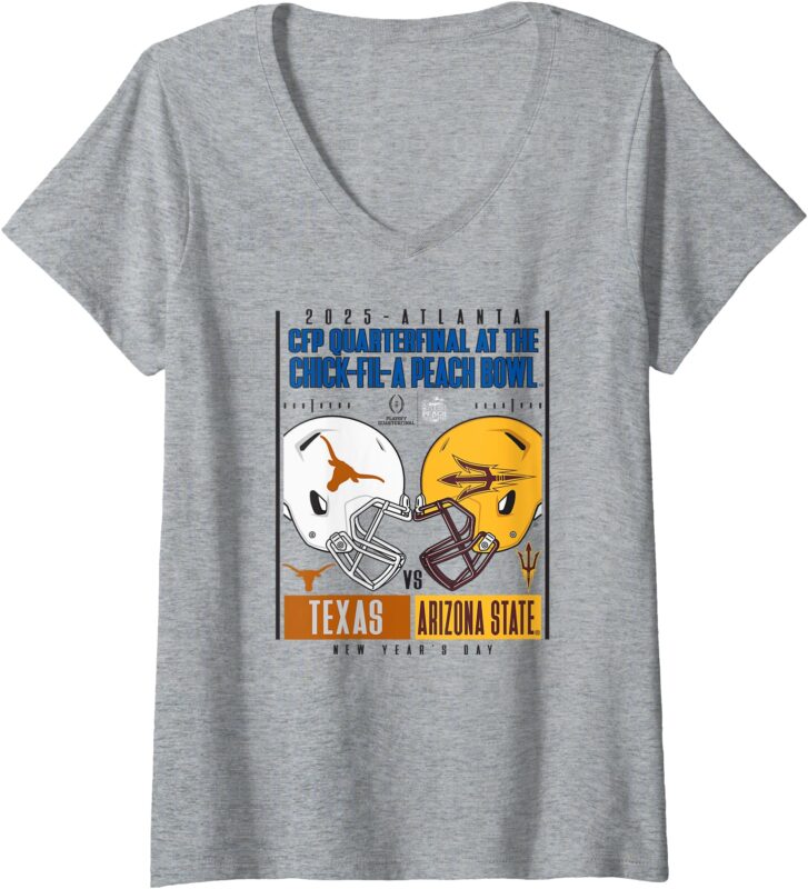 Womens Texas vs Arizona State Peach Bowl 2024-2025 CFP Quarterfinal V-Neck T-Shirt
