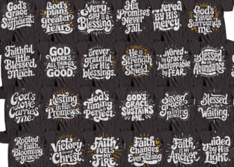 Inspirational Bible Verse Typography Designs for Wall Art, T-Shirts | 25 DESiGNs SVG