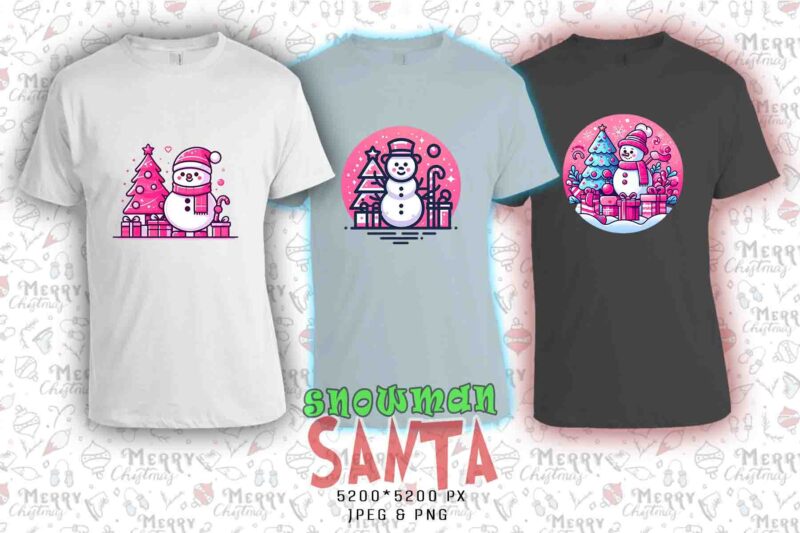 20 Funny Christmas Snowman Santa Claus t-shirt design Best Selling bundle