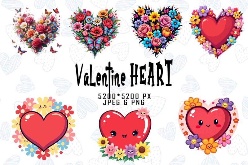 Retro Valentines Day Lovely Heart t-shirt design bundle of 20 designs – download instantly Retro Vintage T-shirt