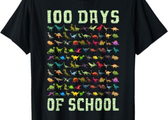 100 Days Of School Dinosaur 100 Days Smarter 100th Day Kids T-Shirt