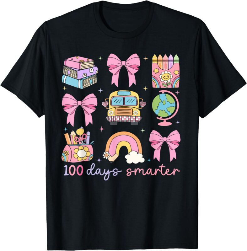100 Days Smarter Teacher Girls Kids Cute 100th Day of School T-Shirt