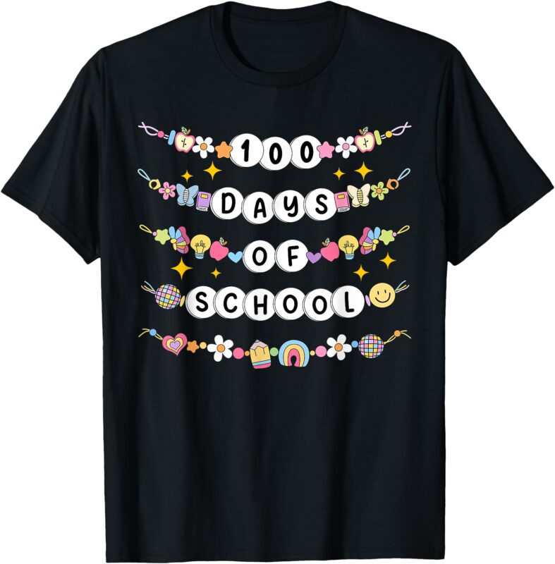 100 Days of School Friendship Bracelets 100 Days Smarter Kid T-Shirt