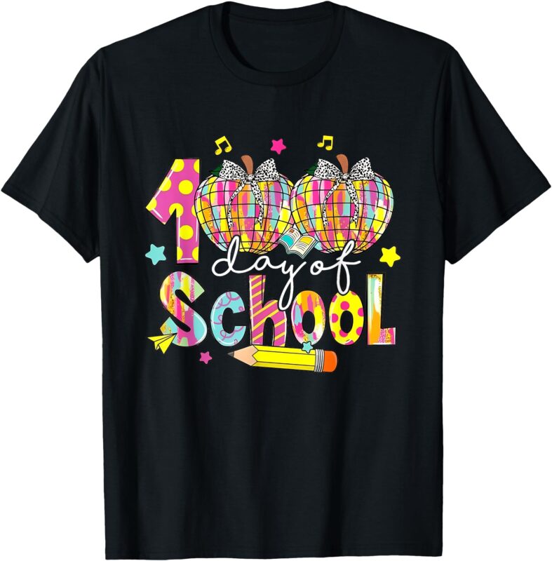 100th Day Of School Girls Groovy 100 Days Of School Teacher T-Shirt
