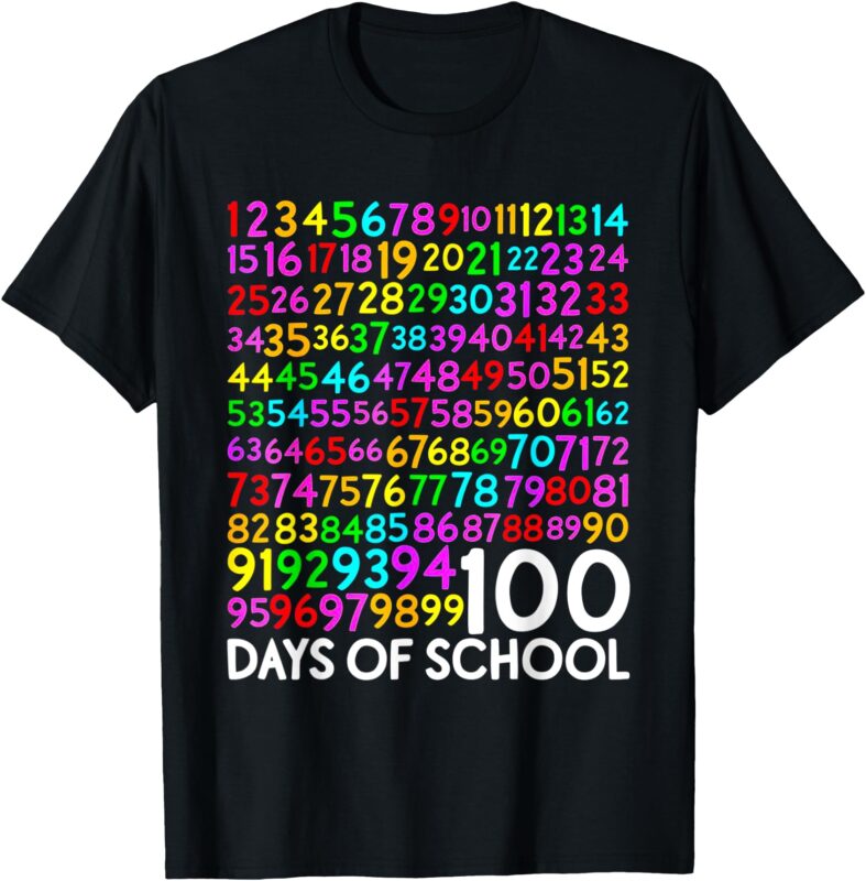 100th Day Of School Teacher Kids 100 Days Math Numbers T-Shirt