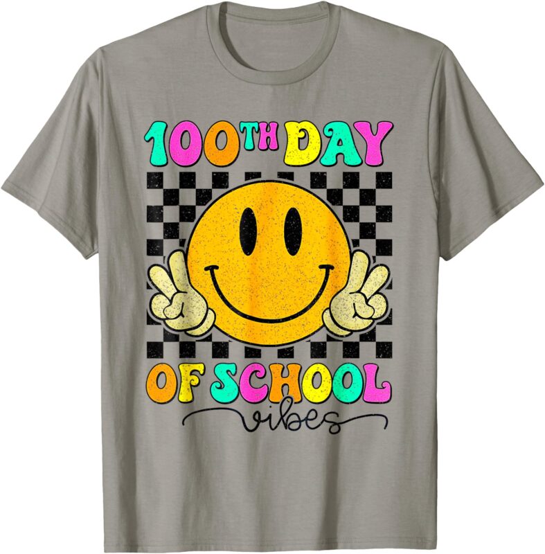 100th Day Of School Vibes Cute Smile Face 100 Days Of School T-Shirt