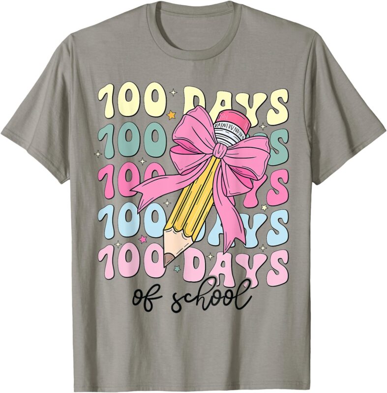 100th Days Of School Girls Coquette Bow 100th Day Of School T-Shirt