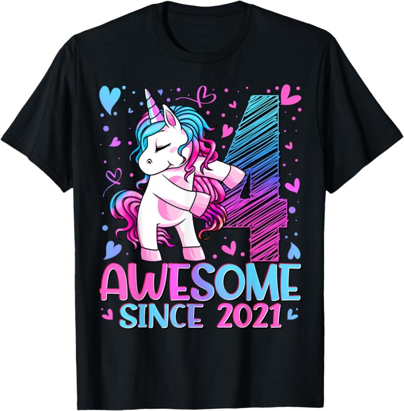 4 Year Old Unicorn Gifts For Girls 4th Birthday Girl Party T-Shirt