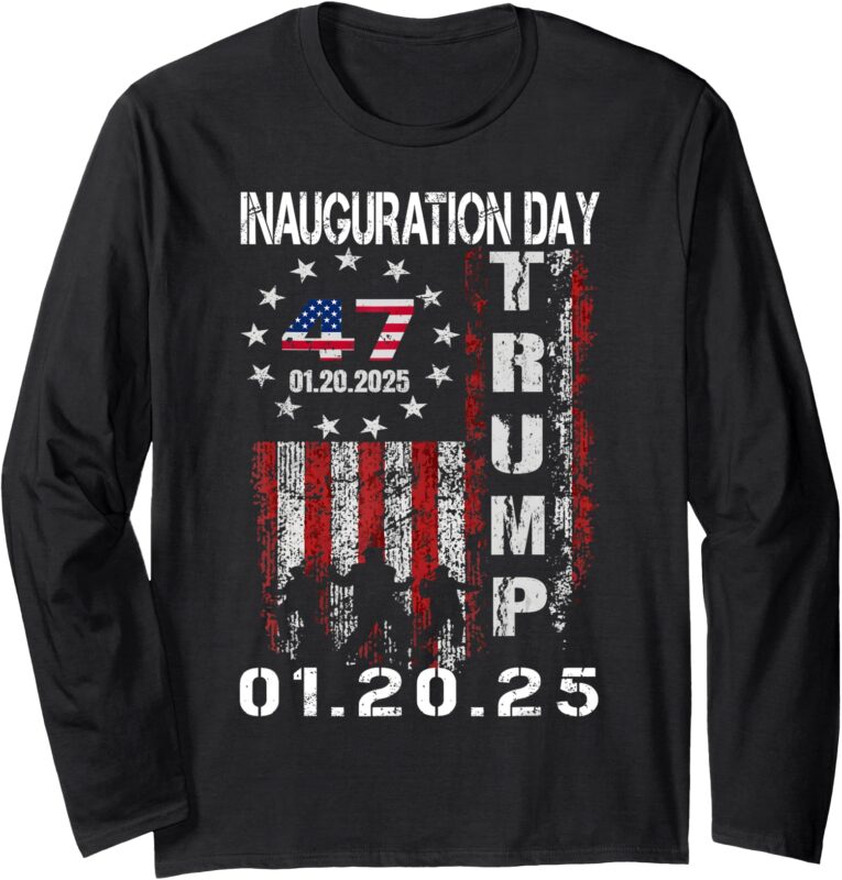 47th President Donald Trump Inauguration Day 2025 U.S.A Flag Long Sleeve T-Shirt