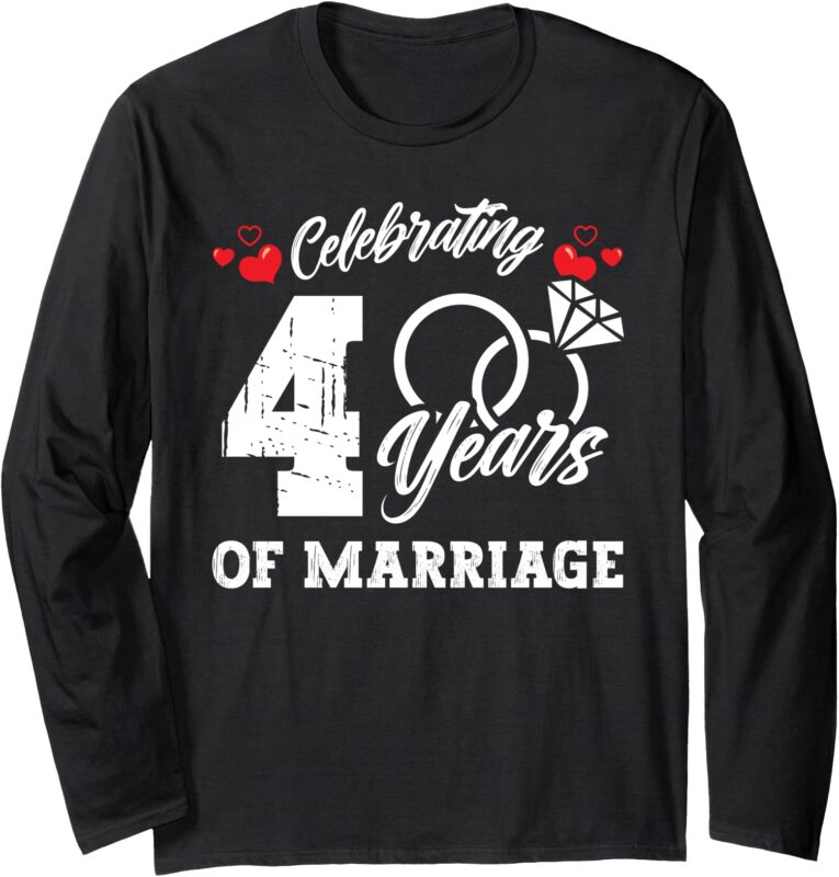 4th Wedding Anniversary Celebrating 4 Years Matching Gift Long Sleeve T-Shirt