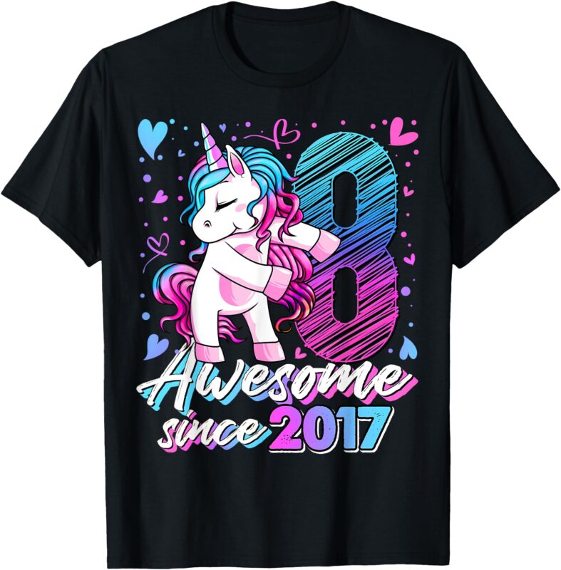 8 Year Old Unicorn Gifts For Girls 8th Birthday Girl Party T-Shirt