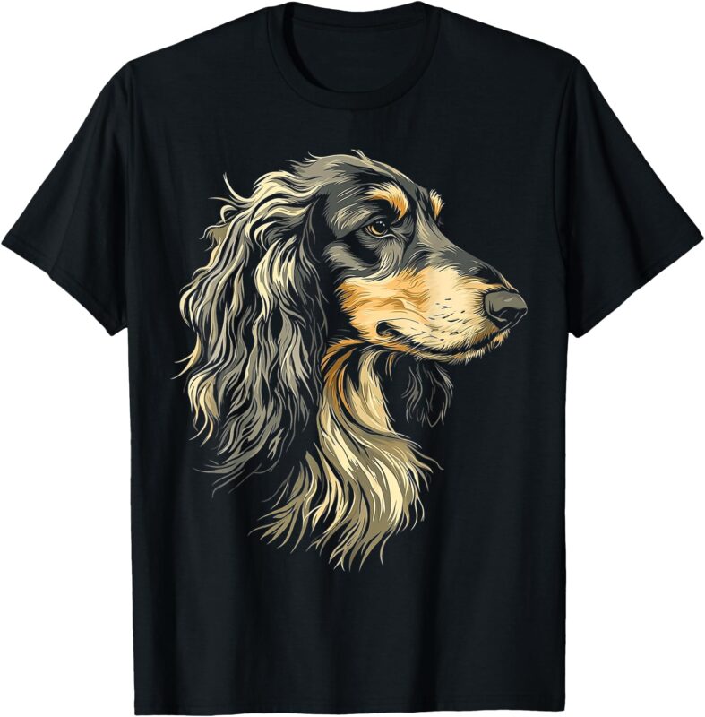 Afghan Hound Dog Motif Pet Illustration Afghan Hound T-Shirt