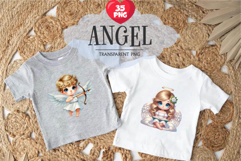 Angels Bundle. Clipart, PNG.