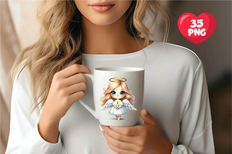 Angels Bundle. Clipart, PNG.