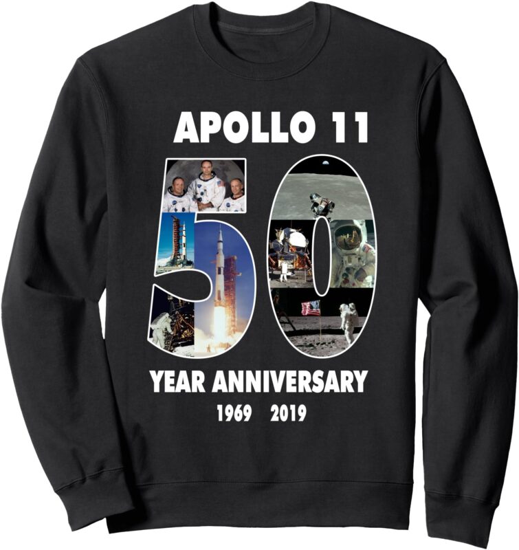 Apollo 11 50th Anniversary Moon Landing in Pictures Space Sweatshirt