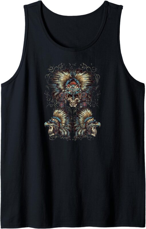 Aztec Skulls Cool Fashion Vintage Native American Tank Top