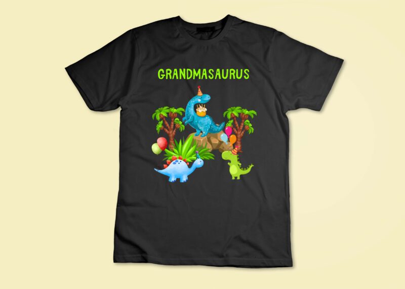 Grandmasaurus Dinosaur Birthday T-Shirt disign