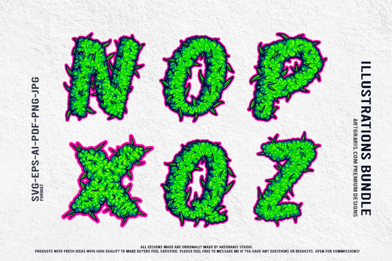 Cannabis Graphics Artistic Typography and Symbolism