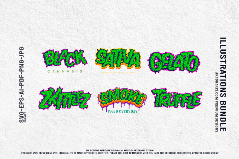 Green Typography Cannabis Inspired Designs