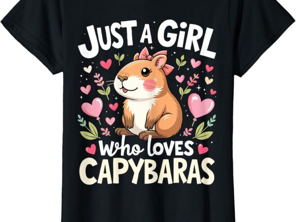 Capybara shirt just a girl who loves capybara lover kids boy t-shirt