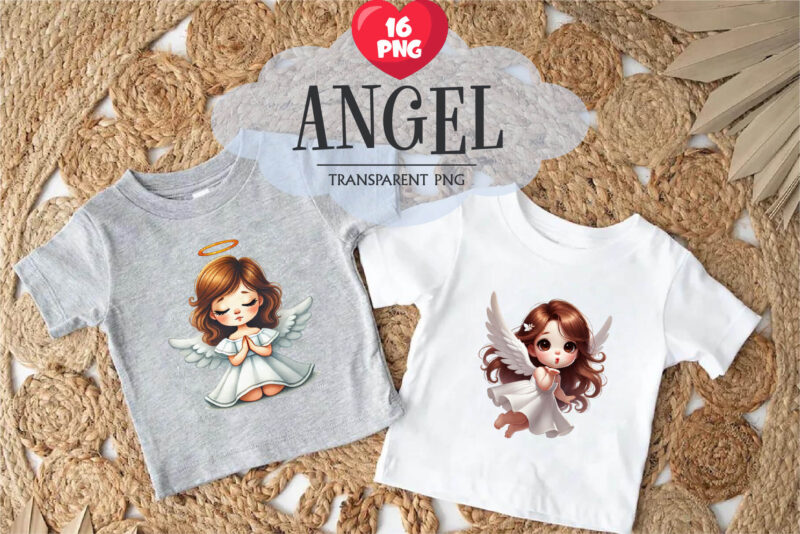 Cartoon cute angel. Clipart, PNG.