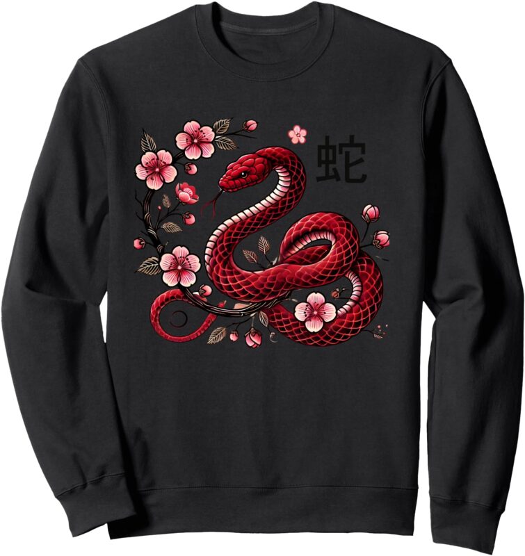 Chinese new year 2025 Cherry Blossoms Year of Snake Zodiac Sweatshirt