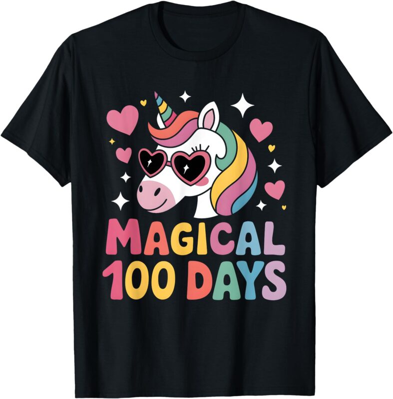 Colorful Unicorn 100 Days Milestone Celebration T-Shirt
