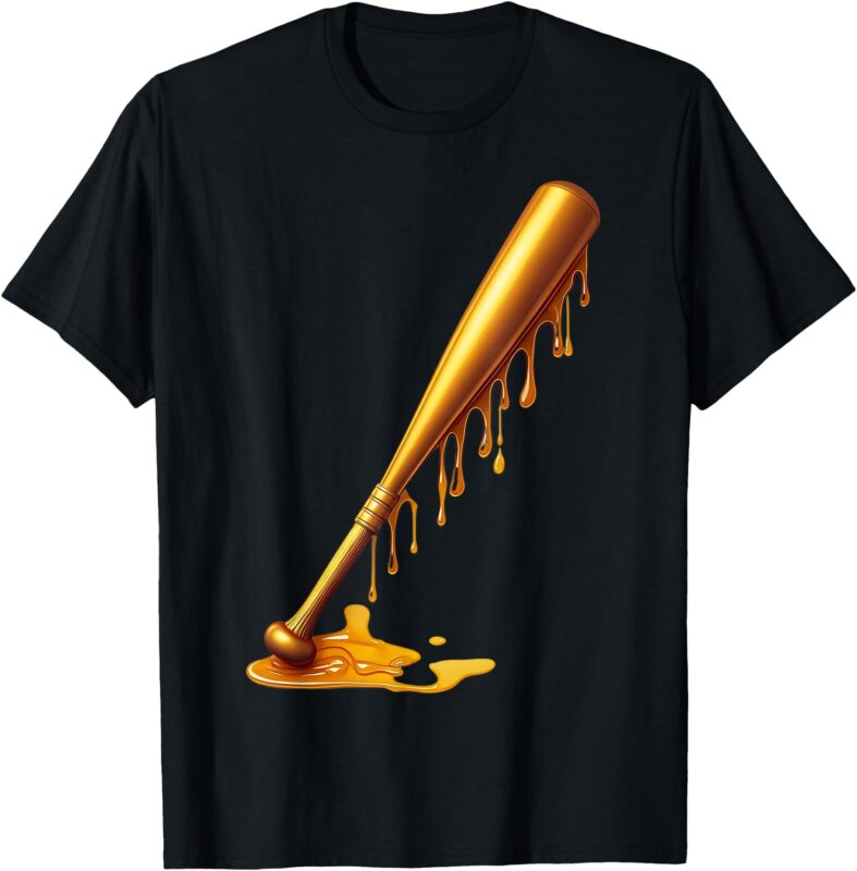 Cool Dripping Honey Baseball Bat Drip Youth Boys Men Teen T-Shirt