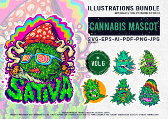 Fun and imaginative cannabis logo illustration
