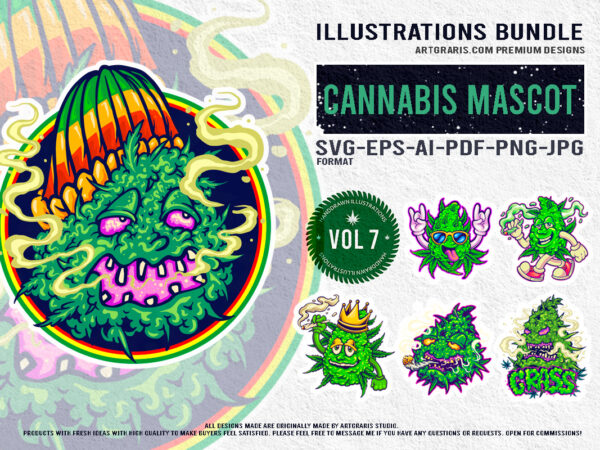 High spirits whimsical weed art bundle illustrations graphic t shirt High spirits whimsical weed art bundle illustrations graphic t shirt