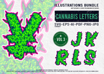 Green cannabis typography typography collection