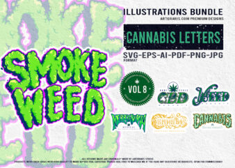 Cannabis Typography Collection Artistic Wordmarks and Logos t shirt vector file