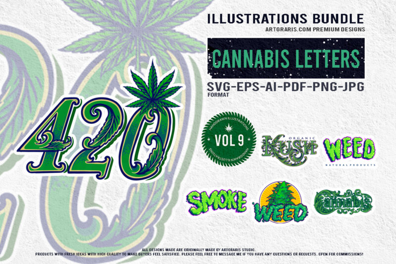 Cannabis Culture Creative Typography and 420 Designs