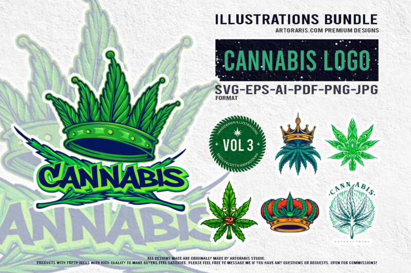 Cannabis Logo Artistic Design Concepts Bundle