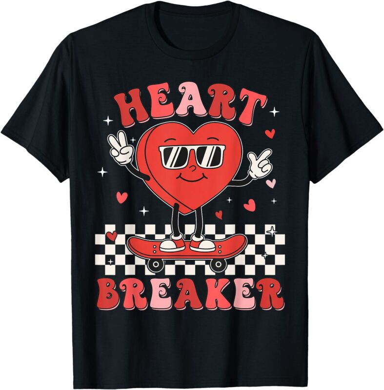 Cute Groovy Valentines Day Funny Valentine Kids Boy Toddler T-Shirt