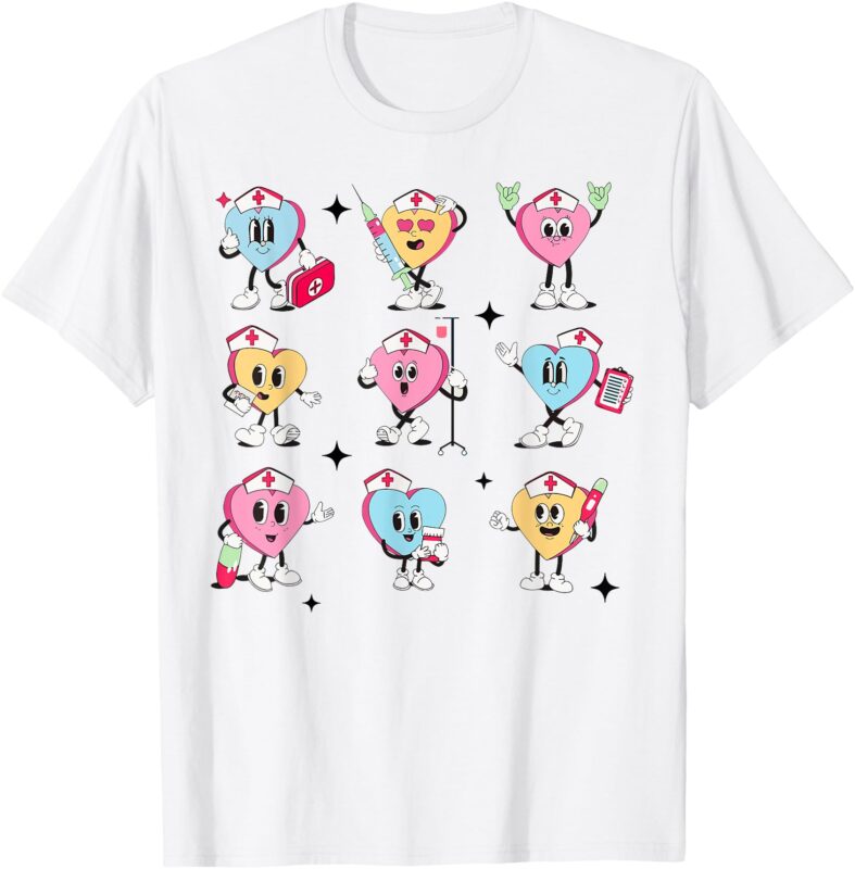 Cute Nurse Conversation Hearts Valentines Day Women Men Kid T-Shirt