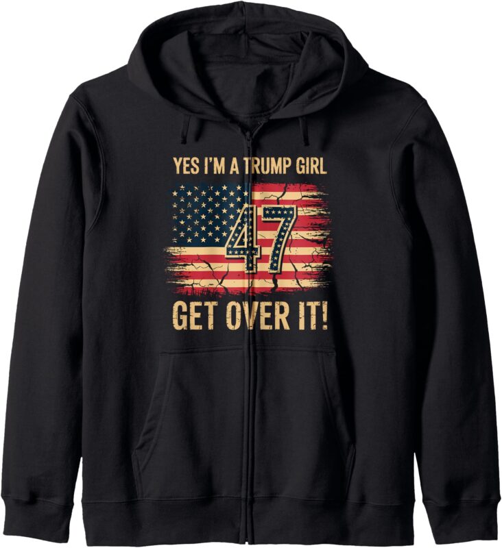 Cute Trump american Flag Women Girls girl for donald trump Zip Hoodie