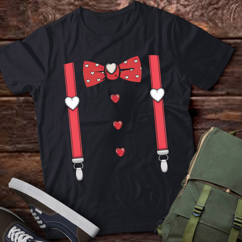 DA39-Red Hearts Tie Suspenders Valentines Day Costume