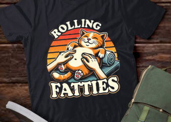 DA51-Cat Rolling Fatties Funny Cute Cat Lover Chill Pet