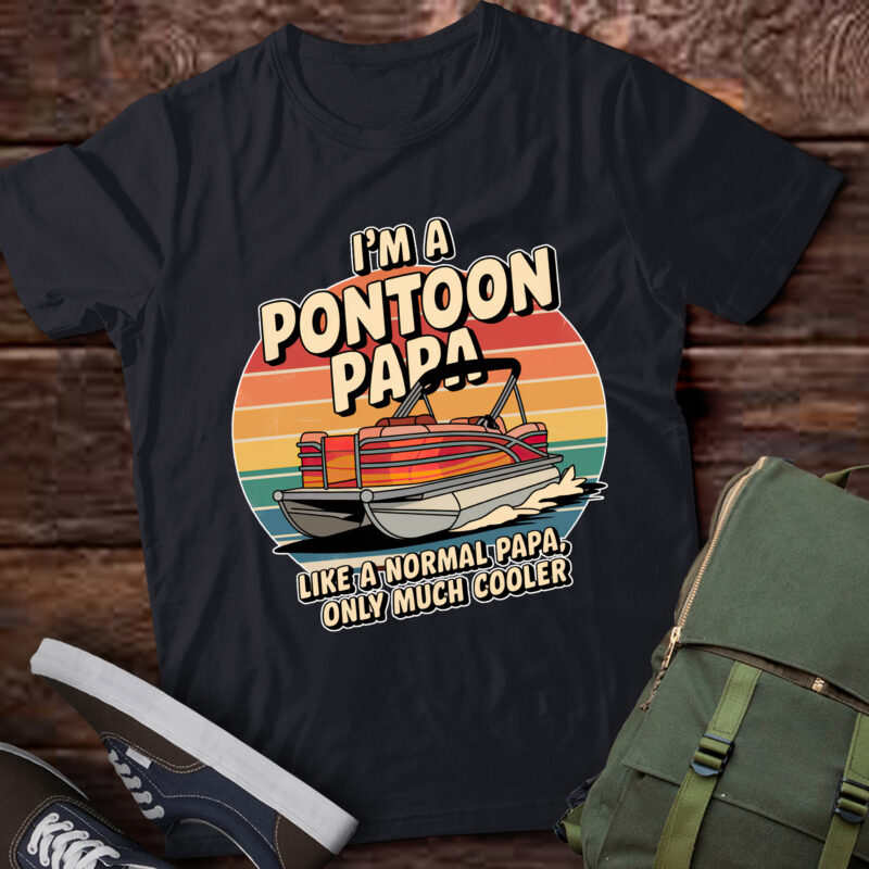 DA63-Pontoon Boat Captain Dad Papa Gag Pontooning Boating
