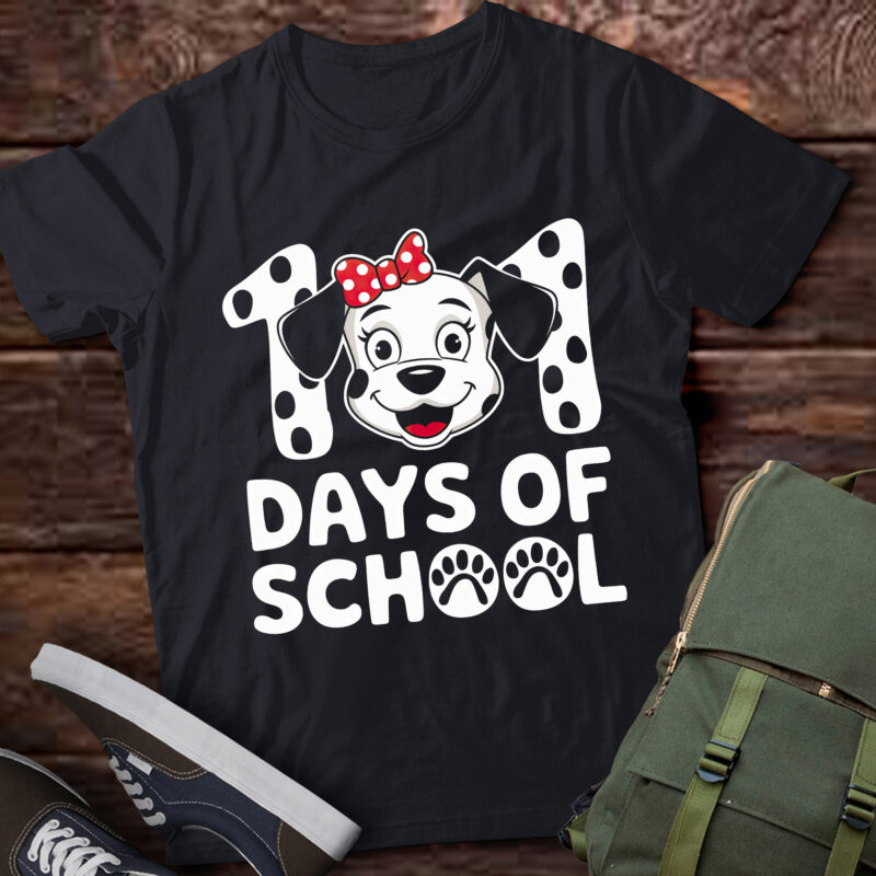 DA96-Happy 101 Days School Cute Dog Lover 100 Days Student