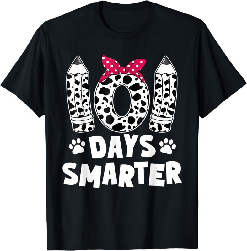 Dog Happy 101 Days School Teacher Student 100 Days Smarter T-Shirt