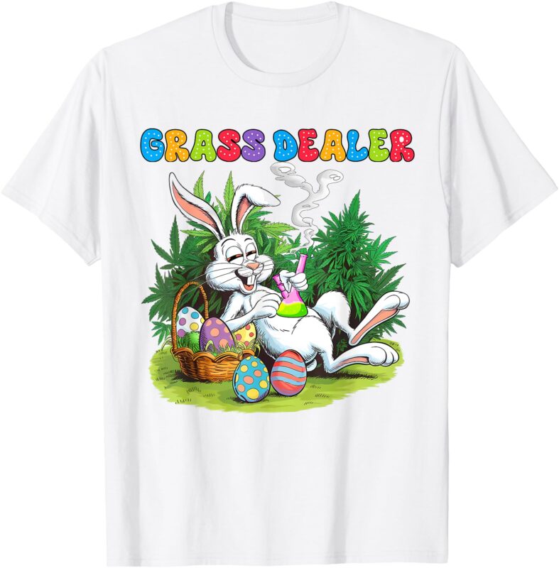 Easter Day Cannabis Weed Bunny Smoking Stoner Grass Dealer T-Shirt