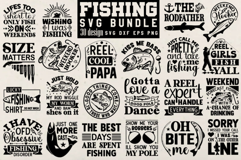 Fishing T-shirt Bundle Fishing SVG Bundle
