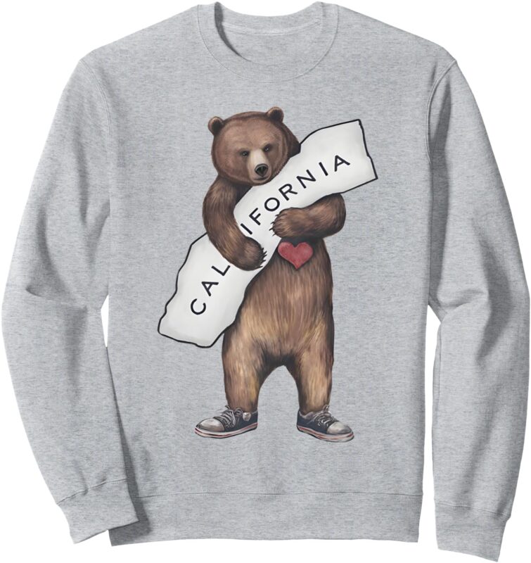 California Strong Retro Vintage Grizzly Bear For men women Sweatshirt