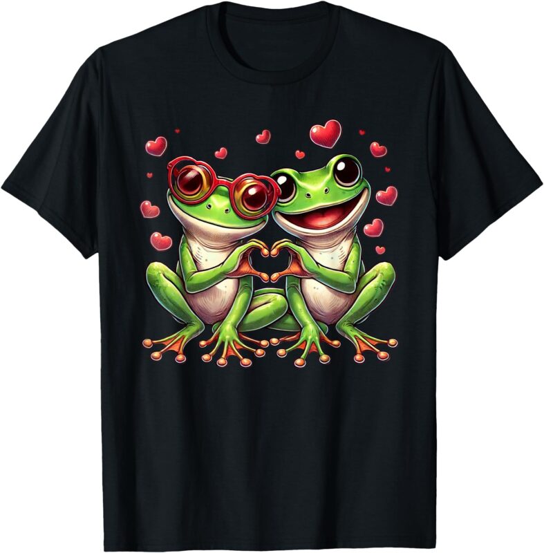 Funny Frog Heart Sign Valentine Frog Womens Mens Kids T-Shirt